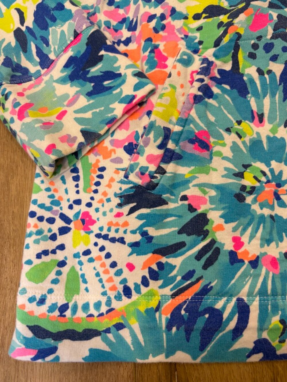 🌟 LILLY PULITZER 🌟 1/2 ZIP PRINTED SKIPPER POPOVER TOP BLUE SZ L - Picture 5 of 7